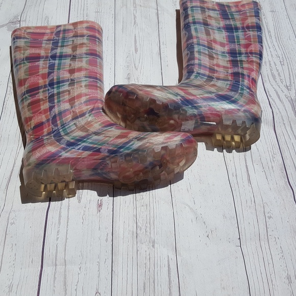 Colorful Coach Rainboots Size 7 - Picture 4 of 5